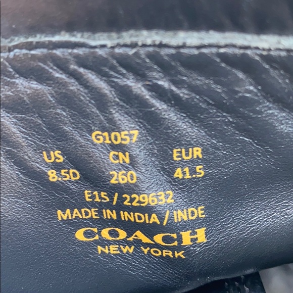 Coach Bryant Wingtip Boots Black size 8.5D - Picture 5 of 6